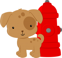 a dog and fire hydrant